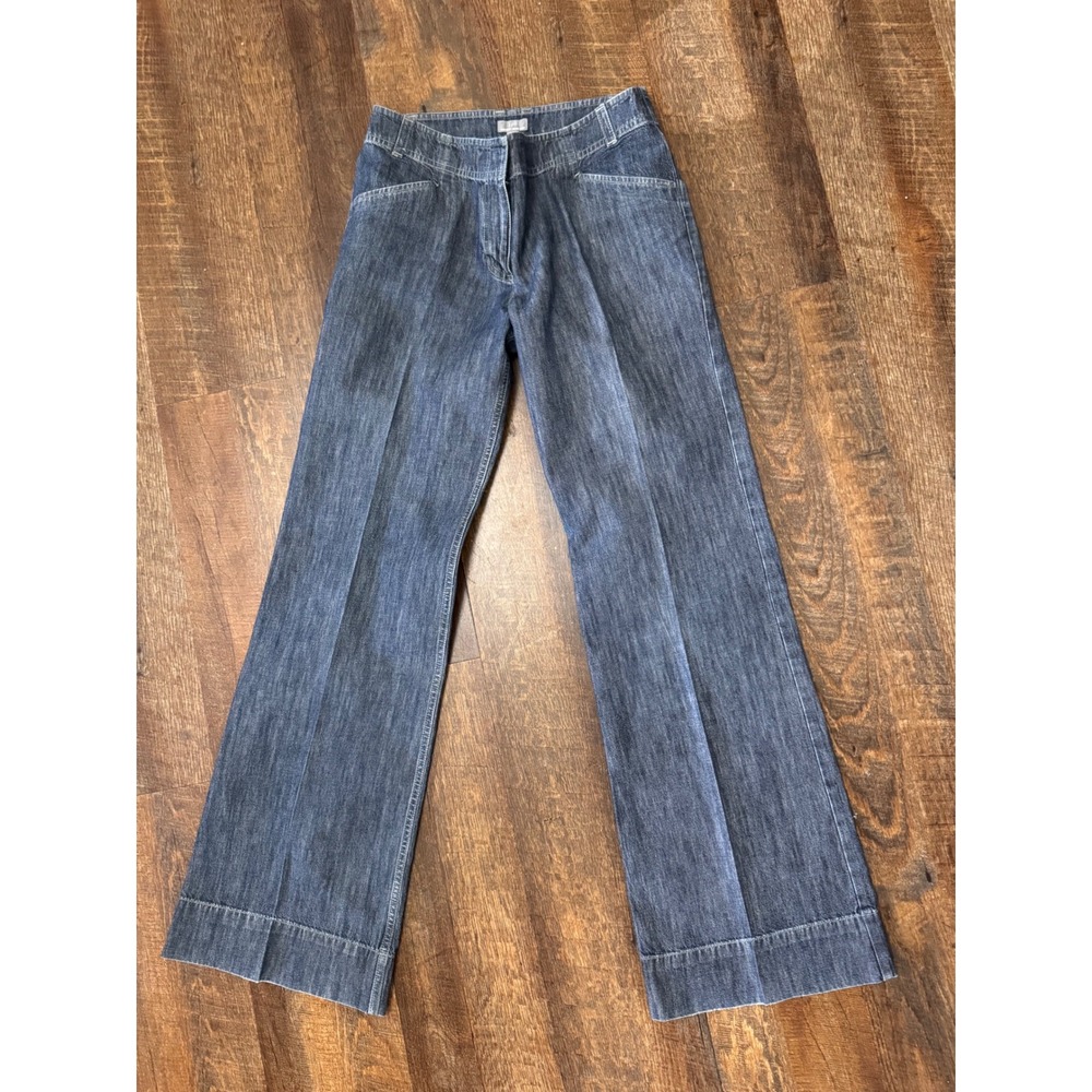 J. Jill Genuine Fit Jeans Size 6 Wide Leg Dark Wash Trouser Denim 33" Inseam